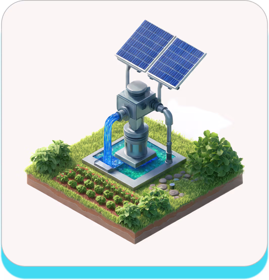 Surface water solar pumping system