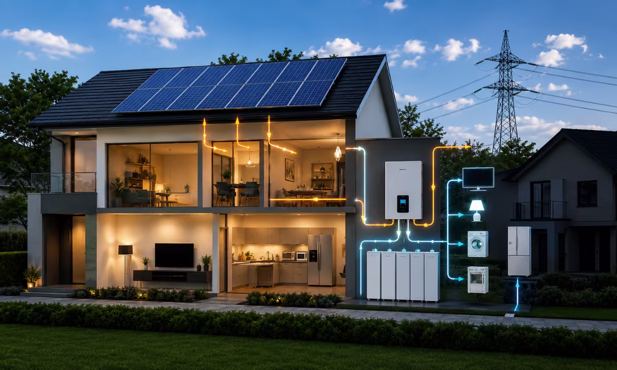 Hybrid Solar System with Battery Backup